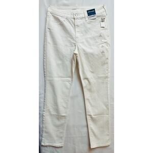 Old Navy WOW Straight Ankle Jeans Womens size 12 White High Rise Stretch NEW